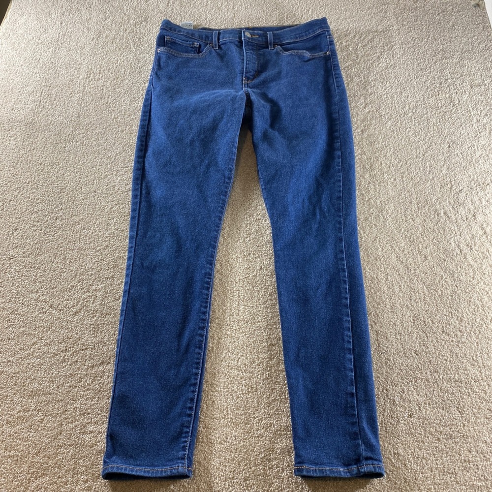Levi's 711 Skinny Jeans Womens 31 Medium Blue Excellent Stretch Denim Mid‎ Rise
